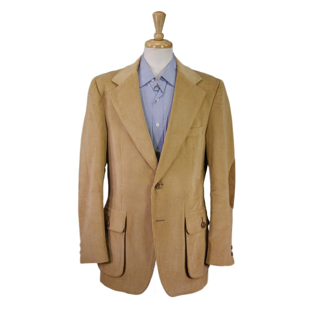 Richmond Brothers Vintage 70s 80s Brown Corduroy Shooting Hunting Blazer 42L